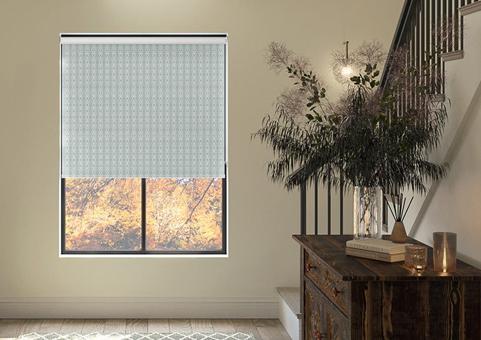Geometric Stripe, Green - Twist&Fit Roller Blind - Image 3